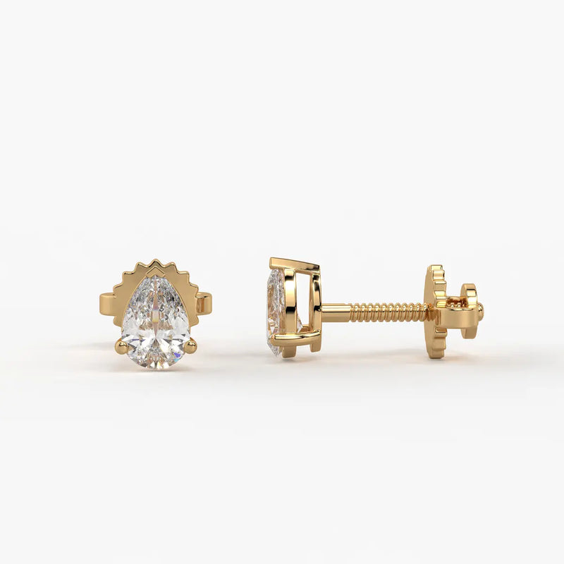 Aurevia Pear Diamond Solitaire Stud Earrin