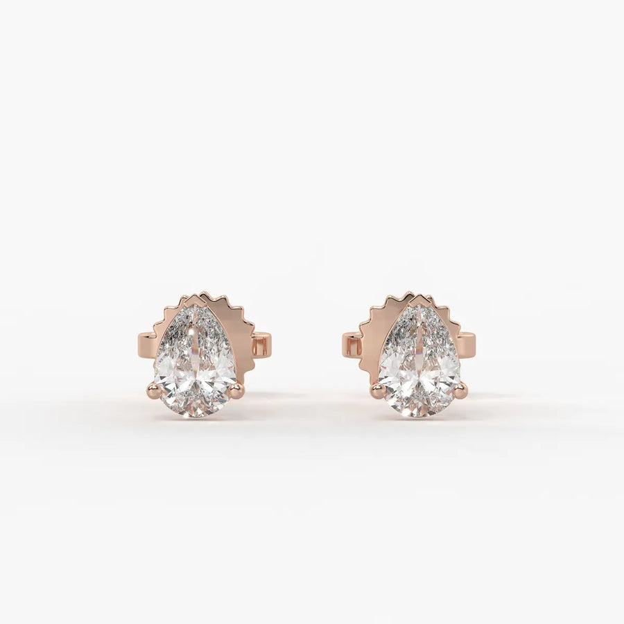 Aurevia Pear Diamond Solitaire Stud Earrin