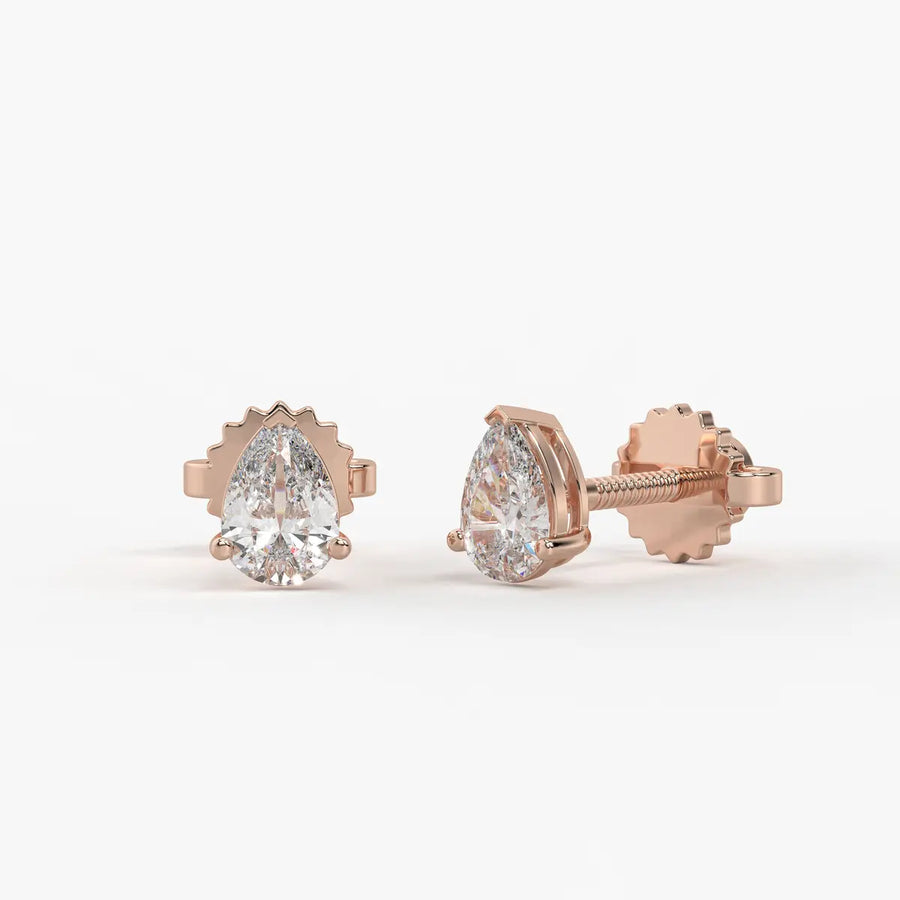 Aurevia Pear Diamond Solitaire Stud Earrin