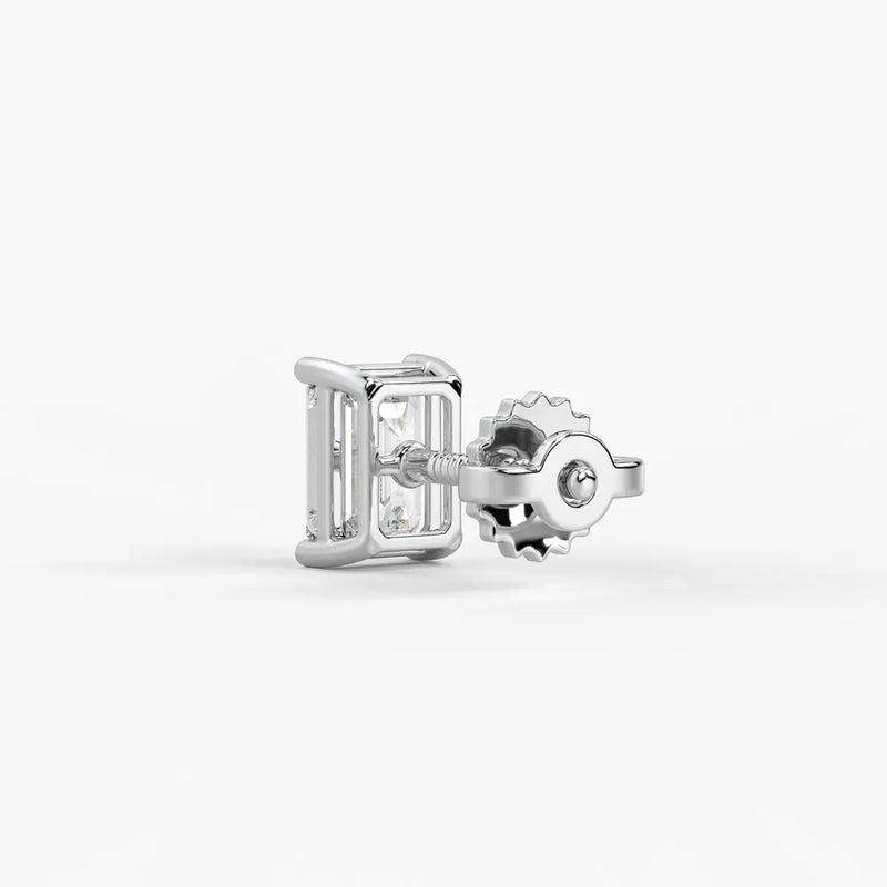Esmera Emerald Diamond Solitaire Stud Earrings