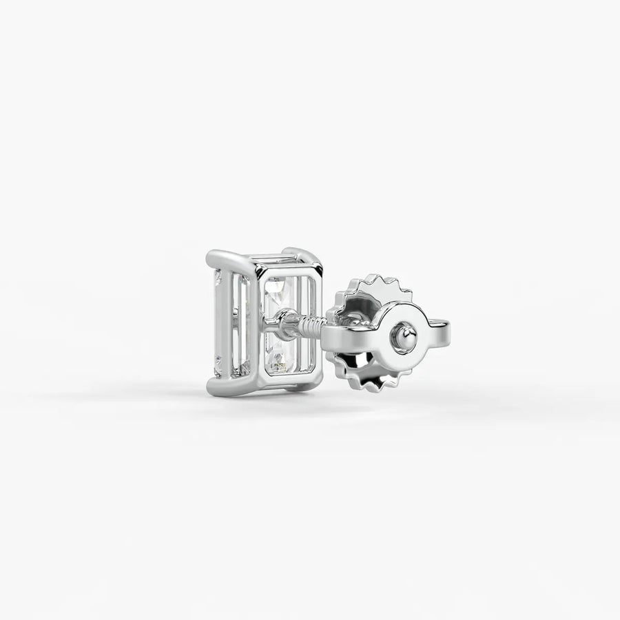 Esmera Emerald Diamond Solitaire Stud Earrings