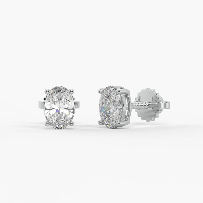 Ovalisse Diamond Solitaire Stud Earrings