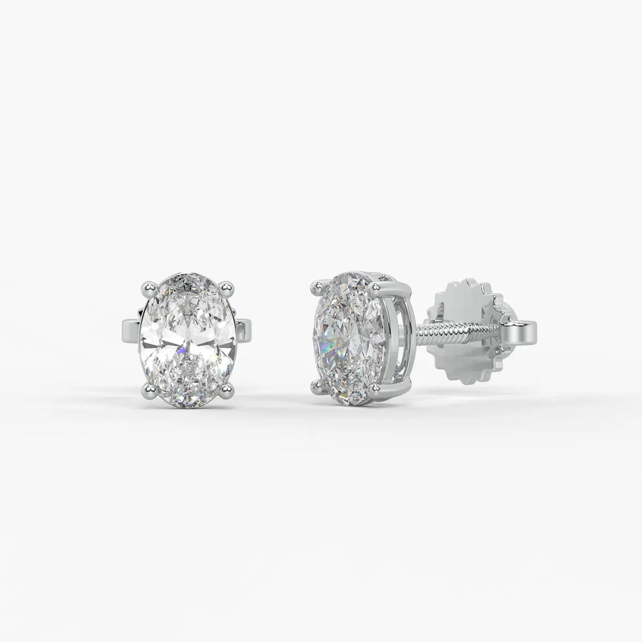 Ovalisse Diamond Solitaire Stud Earrings