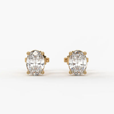 Ovalisse Diamond Solitaire Stud Earrings