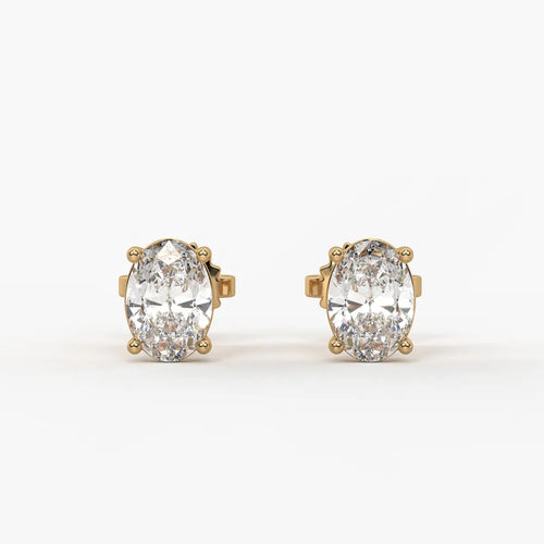 Ovalisse Diamond Solitaire Stud Earrings