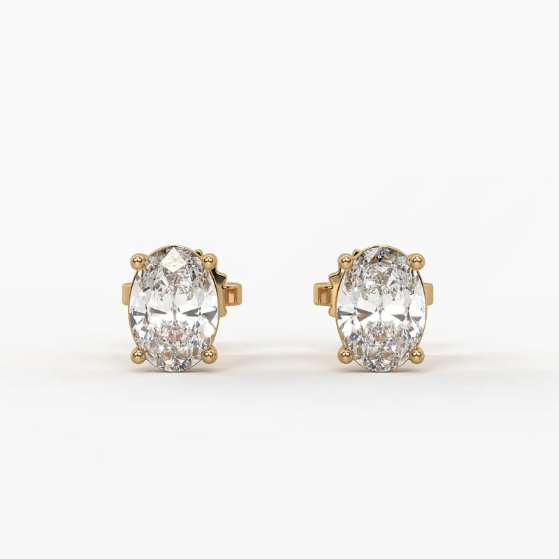Ovalisse Diamond Solitaire Stud Earrings