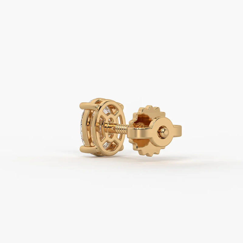 Ovalisse Diamond Solitaire Stud Earrings