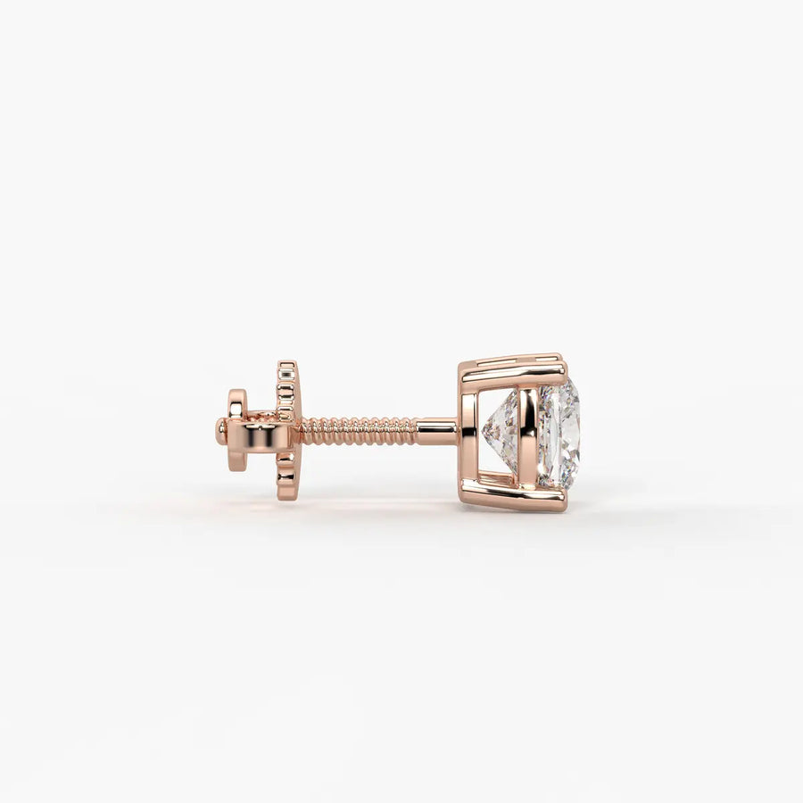 Lunessa Cushion Diamond Solitaire Stud Earrings