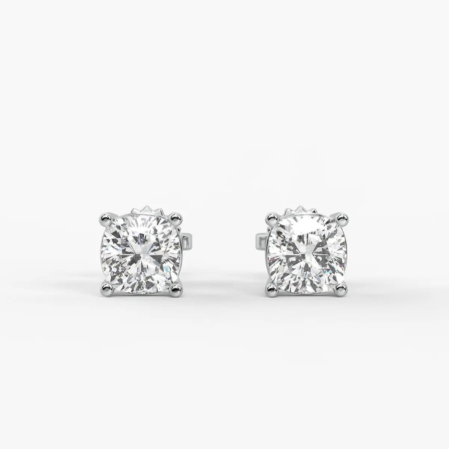 Lunessa Cushion Diamond Solitaire Stud Earrings