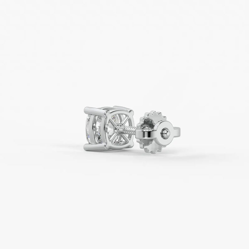 Lunessa Cushion Diamond Solitaire Stud Earrings