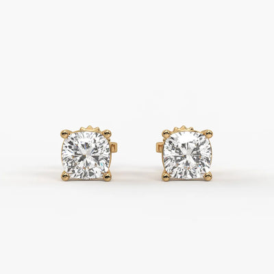 Lunessa Cushion Diamond Solitaire Stud Earrings