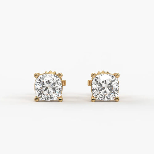Lunessa Cushion Diamond Solitaire Stud Earrings