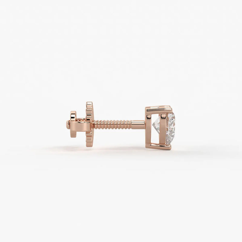 Avelune Heartfire Solitaire Studs