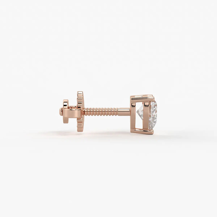 Avelune Heartfire Solitaire Studs