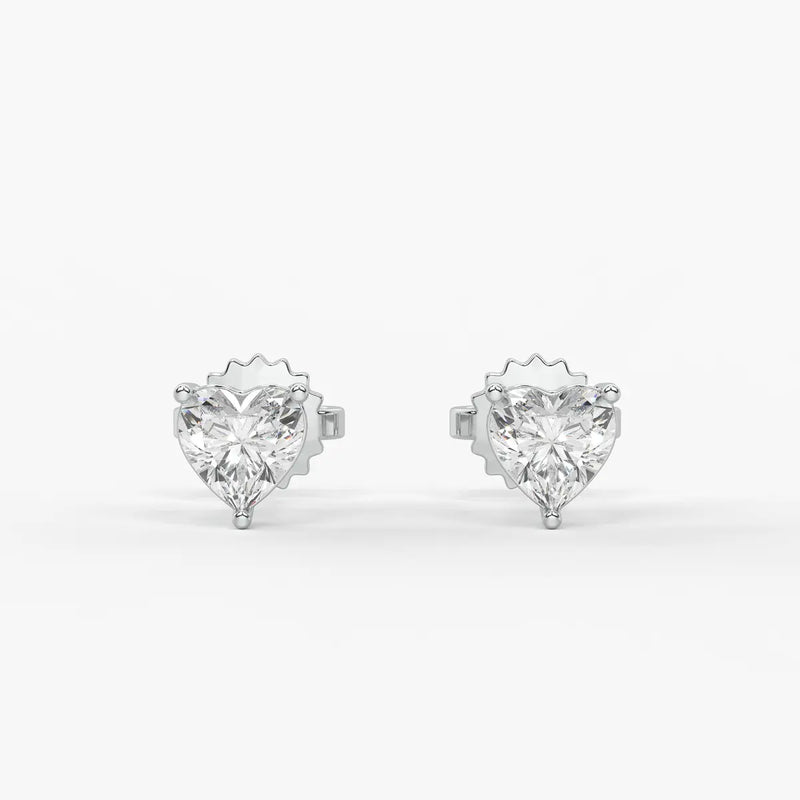 Avelune Heartfire Solitaire Studs