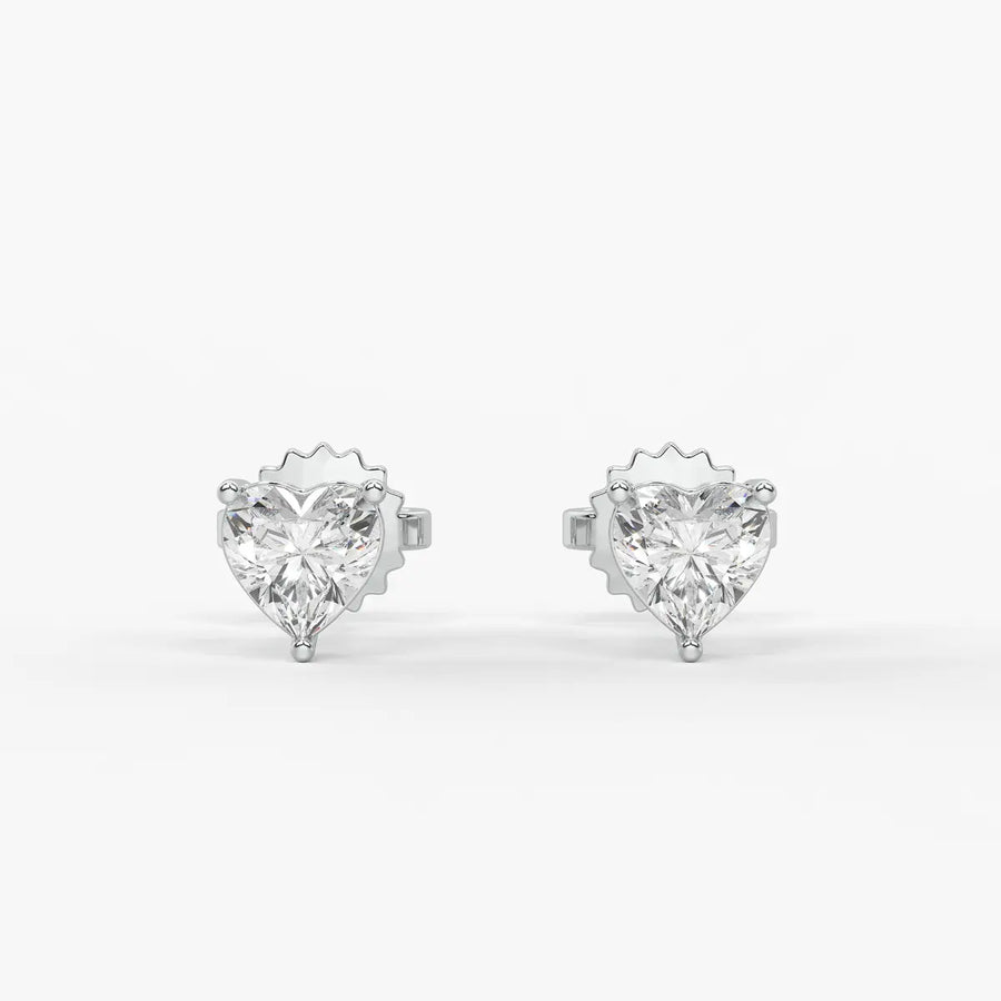 Avelune Heartfire Solitaire Studs