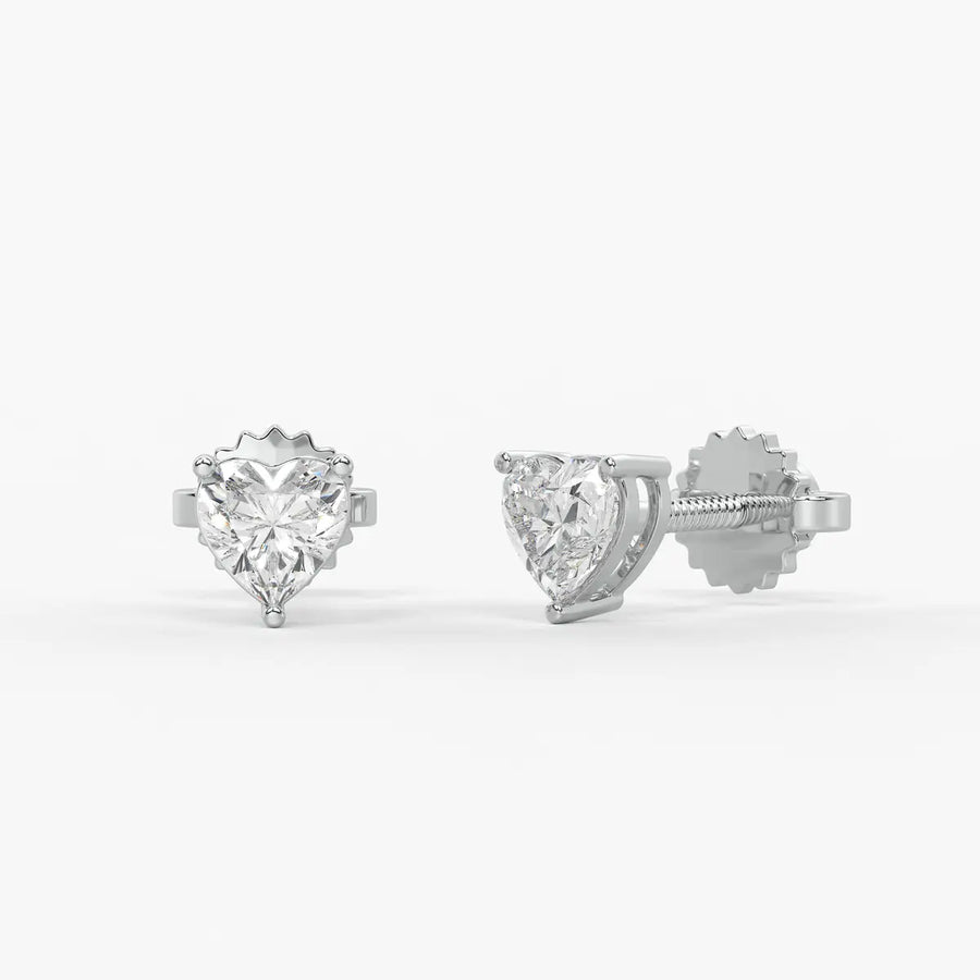 Avelune Heartfire Solitaire Studs