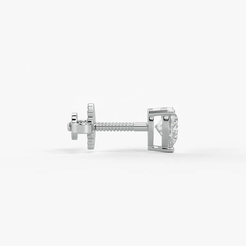 Avelune Heartfire Solitaire Studs