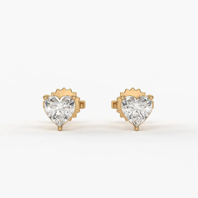 Avelune Heartfire Solitaire Studs