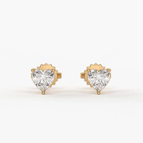 Avelune Heartfire Solitaire Studs