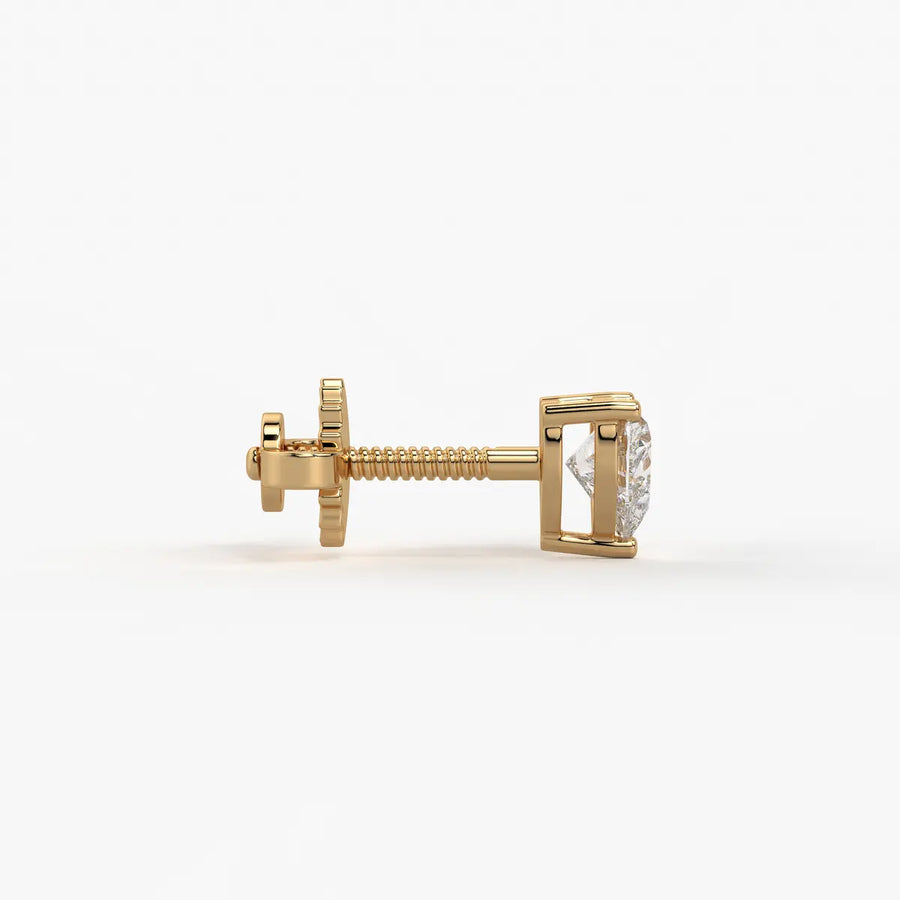 Avelune Heartfire Solitaire Studs