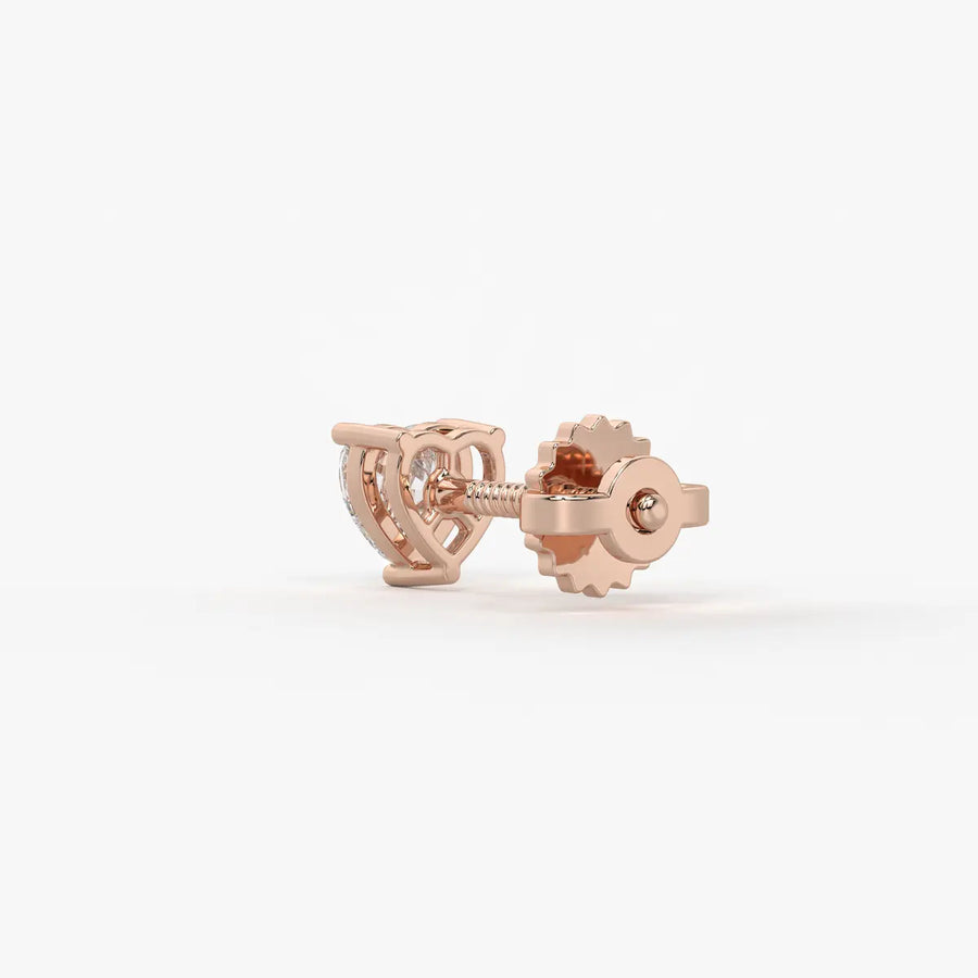 Avelune Heartfire Solitaire Studs