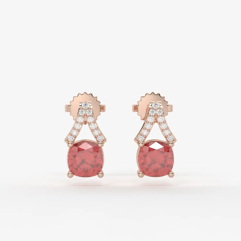 Zirelle Blush Cushion Drop Earrings